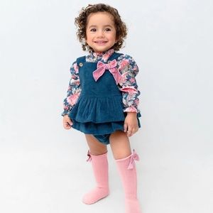 Floral Navy Corduroy Baby Girl Set Miranda Spain